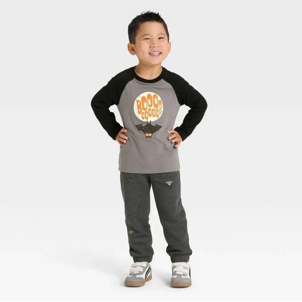 Nwt Toddler Boy's Halloween French Terry Cat & Jack Joggers Outfit